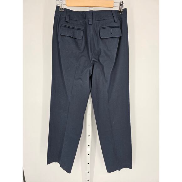 Talbots Women's Navy Button Closer Mid Rise Stretch Cotton-Rayon Pant Size 2 - Picture 4 of 5
